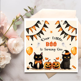 Servilleta De Papel Boo Black Cat Halloween Party