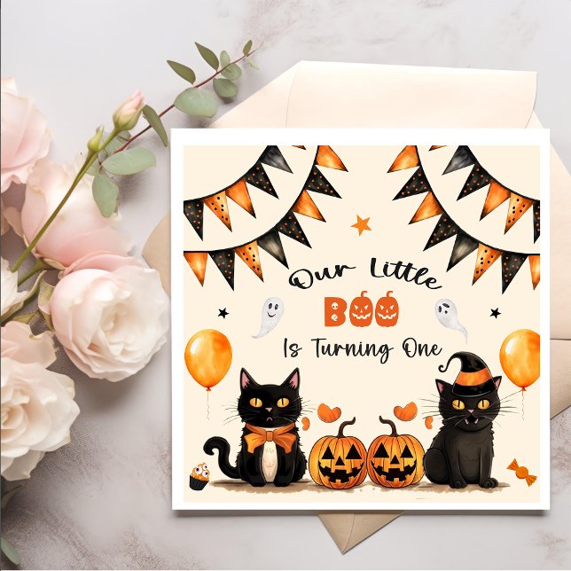 Servilleta De Papel Boo Black Cat Halloween Party (Subido por el creador)