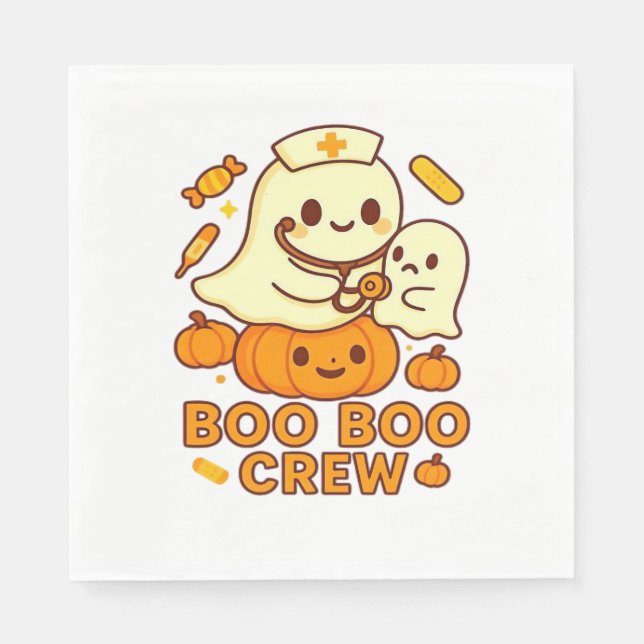 Servilleta De Papel Boo Boo Crew Enfermera Fantasma Clásica Camiseta (Anverso)