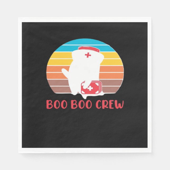 Servilleta De Papel Boo Boo Crew Enfermera Graciosa Fantasma Halloween (Anverso)