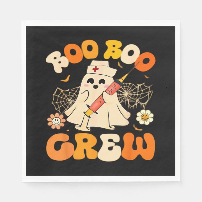 Servilleta De Papel Boo Boo Crew Fantasma Graciosa Para Enfermera, Hal (Anverso)