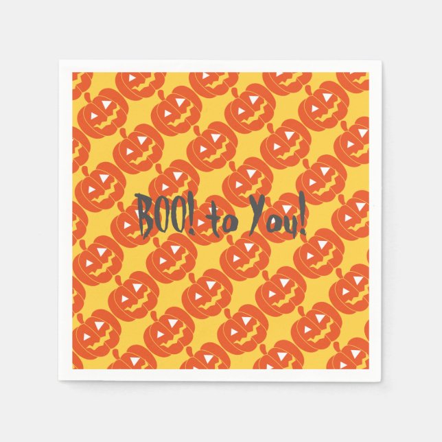 Servilleta De Papel "¡Boo!" Calabazas Fiestas divertidas de calabaza s (Anverso)
