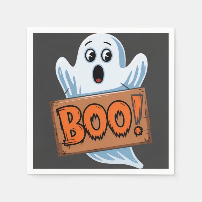 Servilleta De Papel Boo Fantôme d'halloween (Anverso)