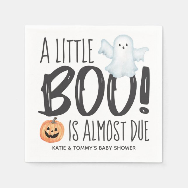 Servilleta De Papel Boo Ghost Jack O'Lantern Halloween Baby Shower (Anverso)