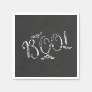 Servilleta De Papel ¡BOO! Halloween Chalkboard Chalk Holiday Party