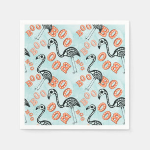 Servilleta De Papel Boo Halloween   Flamingo Skeleton