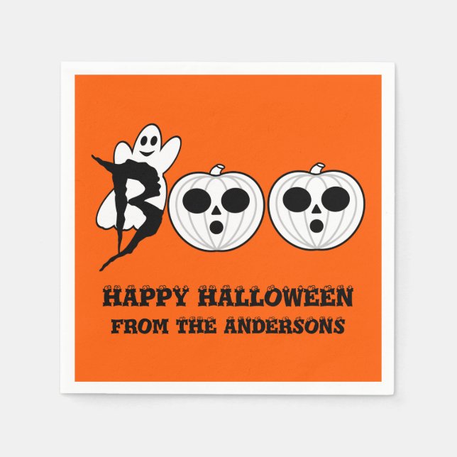 Servilleta De Papel ¡BOO! Halloween Ghost Napkins (Anverso)