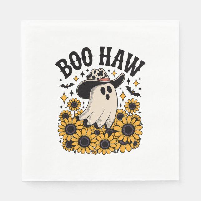 Servilleta De Papel Boo Haw Cow Fantasma Halloween Occidental (Anverso)