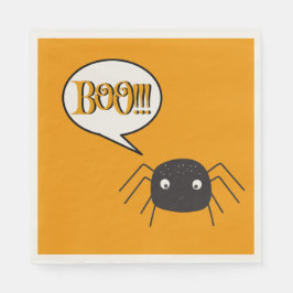 Servilleta De Papel ¡Boo!, naranja de calabaza de araña adorable
