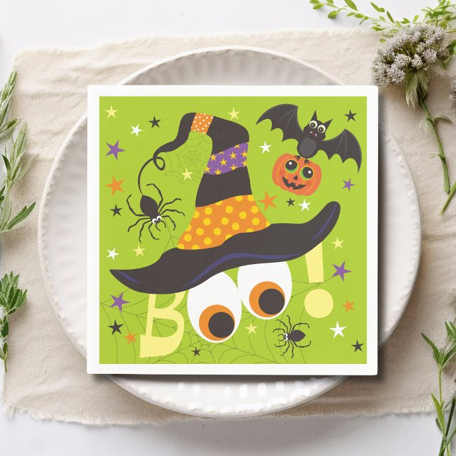 Servilleta De Papel Boo Spooky Gorra de brujas murciélago cutúa Hallow (Subido por el creador)