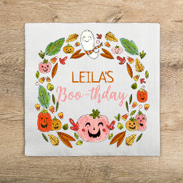 Servilleta De Papel Boo-thday Halloween fiesta de cumpleaños rosado
