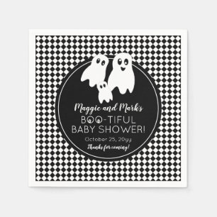 Servilleta De Papel BOO - TIFUL Baby Shower BW Halloween Gracias