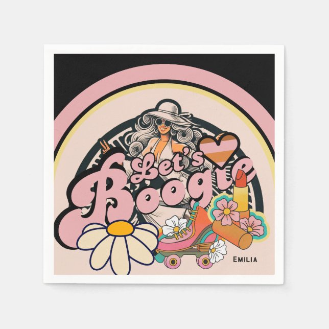 Servilleta De Papel Boogie Disco Dancing Bridal Bachelorette (Anverso)
