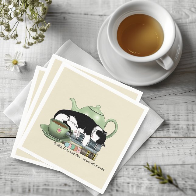 Servilleta De Papel Books Cat Tea Cute (Subido por el creador)