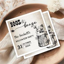 Servilleta De Papel Boos y Booze Fantasma Halloween Party
