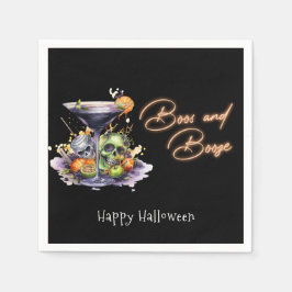 Servilleta De Papel Boos y Booze Fiesta de cócteles de Halloween para