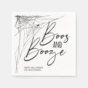 Servilleta De Papel Boos y Booze Halloween Party