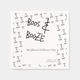 Servilleta De Papel Boos y Booze Halloween Party Minimal