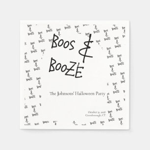 Servilleta De Papel Boos y Booze Halloween Party Minimal