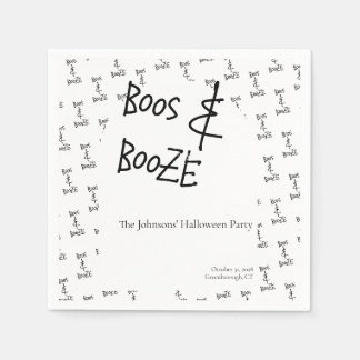Servilleta De Papel Boos y Booze Halloween Party Minimal