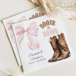 Servilleta De Papel Boots & Bows TWINS Baby Shower 