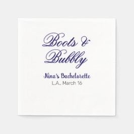 Servilleta De Papel Boots & Bubble bachelorette party name purpleplace