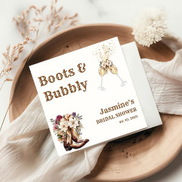 Servilleta De Papel Boots & Bubbly Boho Western Bridal Ducha Fiesta