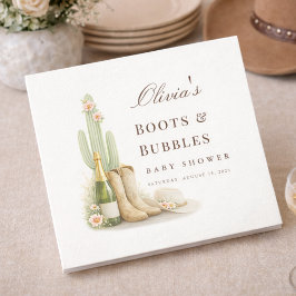 Servilleta De Papel Boots & Bubbly Western Gender Neutral Baby Shower
