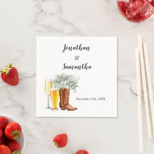 Servilleta De Papel Boots Burbujas y brea Boda Eucalyptus