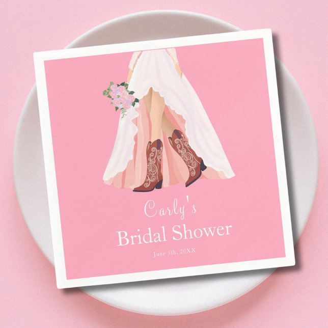 Servilleta De Papel Boots de vaquero y ducha de Boda de novia (Subido por el creador)