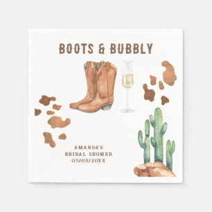 Servilleta De Papel Boots occidentales y ducha de novias con burbujas