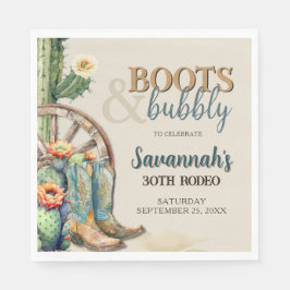 Servilleta De Papel Boots y Bubbly Country Cowgirl Cumpleaños Occident