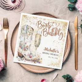 Servilleta De Papel Boots y Bubbly Western Bride Wild West Country