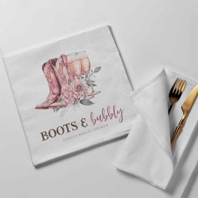 Servilleta De Papel Boots y lujosa elegante ducha de novia rosa (Subido por el creador)