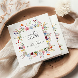 Servilleta De Papel Borde Colorido de Flores Silvestres