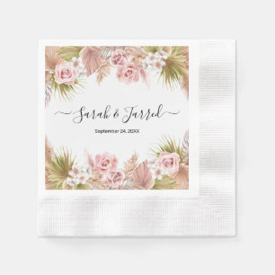 Servilleta De Papel Borde floral Boho