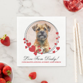 Servilleta De Papel Border Terrier Corazón Rojo Marco Perro Foto