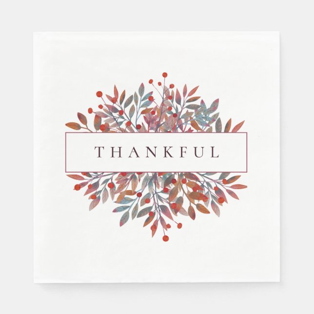 Servilleta De Papel Borgoña Berries y deja el Personalizable Botánico (Anverso)