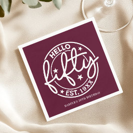 Servilleta De Papel Borgoña Hola 50 años