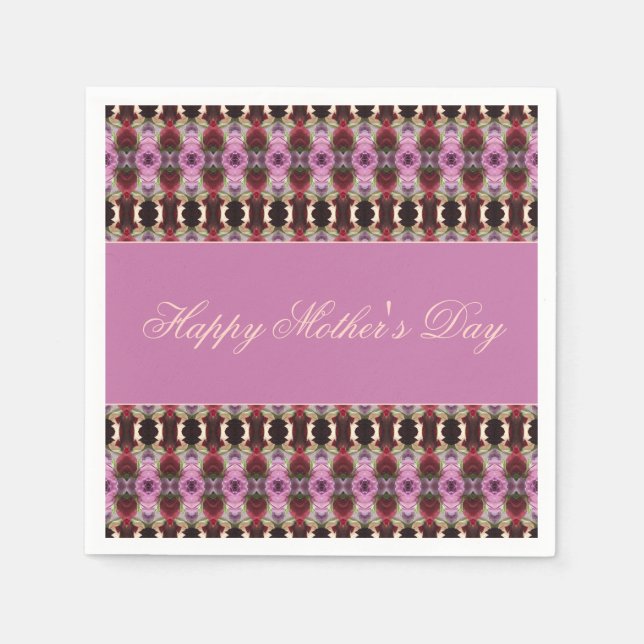 Servilleta De Papel Borgoña Púrpura Y Rosa (Anverso)