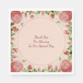 Servilleta De Papel Borgoña Rosa Y Verde