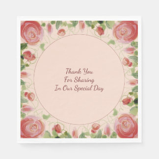 Servilleta De Papel Borgoña Rosa Y Verde