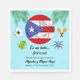 Servilleta De Papel Boricua Boy Baby Shower en español