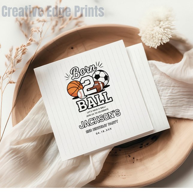 Servilleta De Papel Born 2 Ball Sports Themed Boy 2nd Birthday Party (Born 2 Ball Sports Themed Boy 2nd Birthday Party napkins)