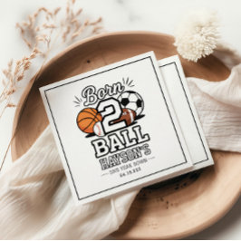Servilleta De Papel Born 2 Ball Sports Themed Boy 2nd Birthday Party