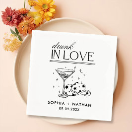 Servilleta De Papel Borracho Enamorado Boda De Vaquera Personalizada
