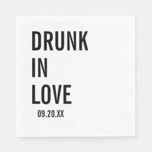 Servilleta De Papel Borracho Enamorado Boda Napkins, Minimalista moder