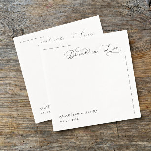 Servilleta De Papel Borracho enamorado Delicado guión y Boda de línea