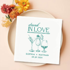 Servilleta De Papel Borracho Enamorado Gafas De Vino Personalizadas Bo