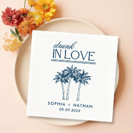 Servilleta De Papel Borracho Enamorado Personalizado Boda De Playa